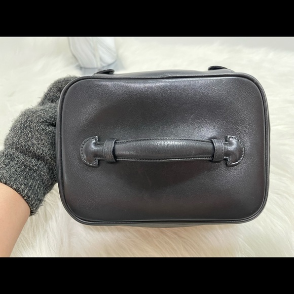Lambskin Vanity Cosmetic Case Black #1 - Picture 6 of 16